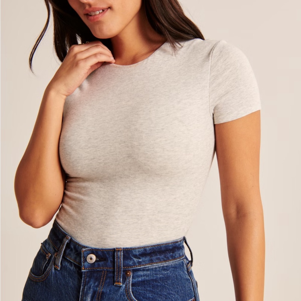 Abercrombie & Fitch bodysuit light heather grey